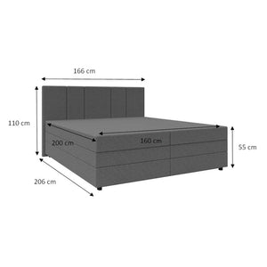 Čalúnená posteľ Alexa 160x200, sivá, vrátane matraca