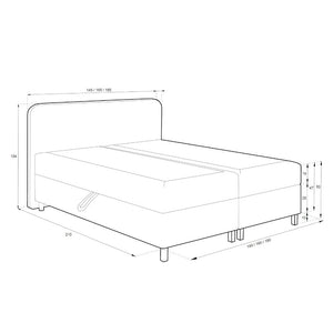 Čalúnená posteľ Ilse 180x200, sivá, vr. matraca a topera