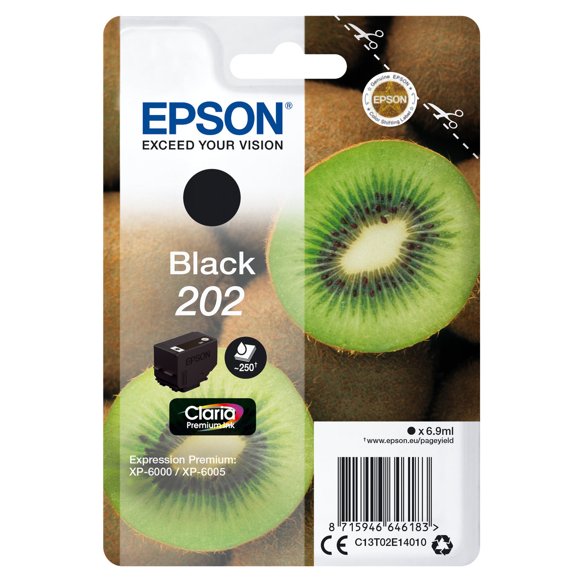 Epson originálny ink C13T02E14010, 202, black, 1x6.9ml