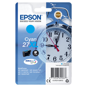 Epson originálny ink C13T27124012, 27XL, cyan, 10,4ml