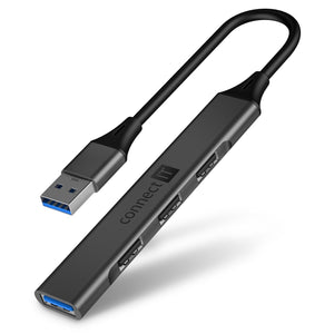 CONNECT IT USB-A hub,(1xUSB-A 3.0,3xUSB-A 2.0),ANTRACITOVÝ