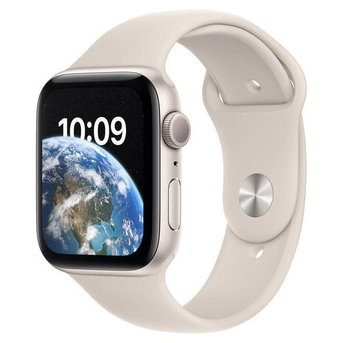 Apple Watch SE, 44mm, strieborná, športový remienok, starlight