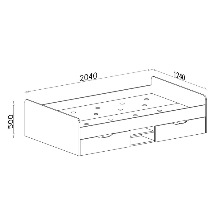 Detská posteľ Mero 120x200, bez matrace, úp