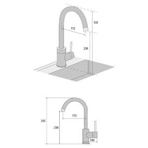 Drezová batéria Concept BDG3334WH, granit, biela