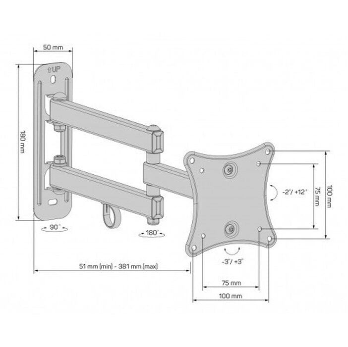 Držiak Connect IT CMH-2010-BK, 13&quot;-27&quot;, 15kg, kĺbový POŠKODENÝ O