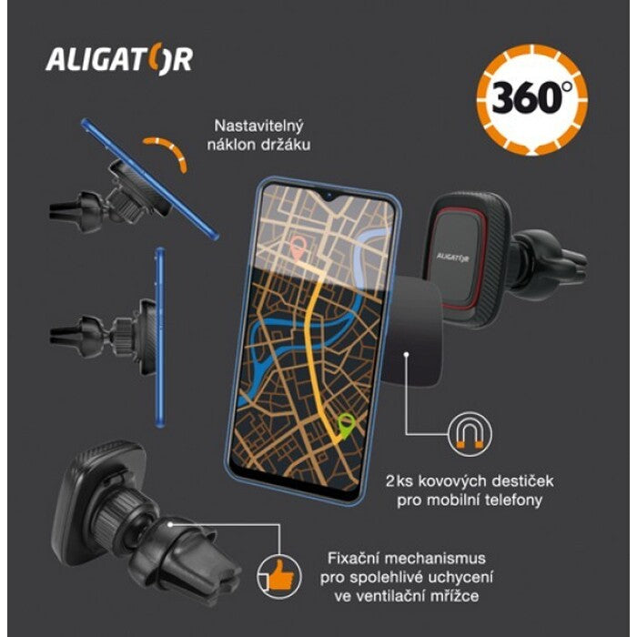 Držiak do auta Aligator HA16 Carbon Profi, magnetický, univerzál