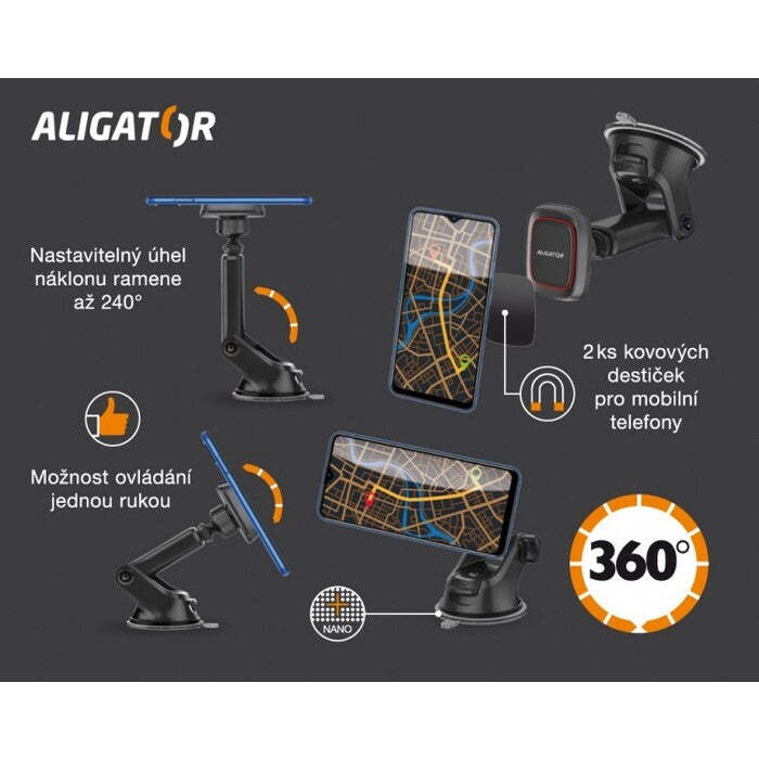 Držiak do auta Aligator HA17 Carbon Max, magnetický, univerzálny