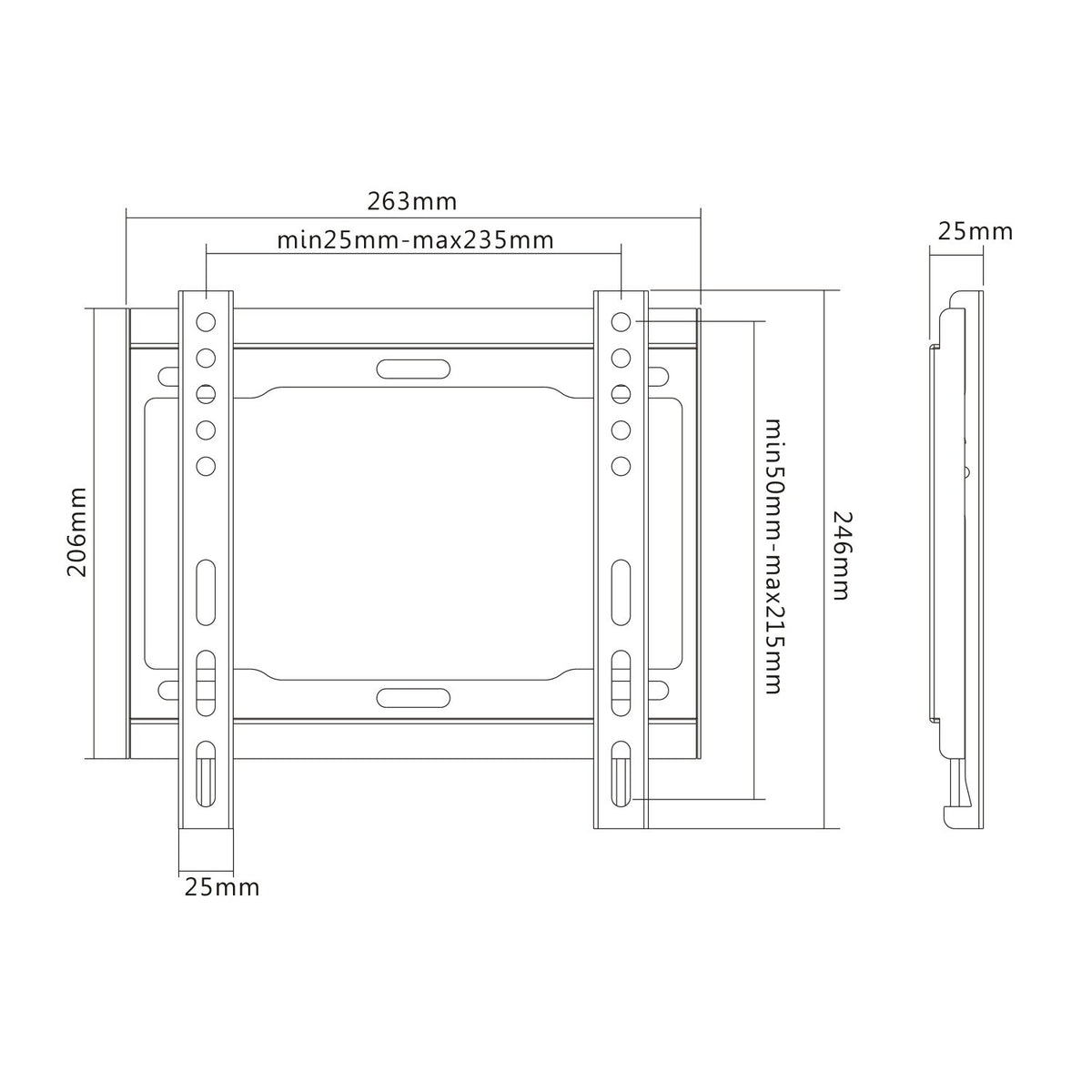 Držiak TV AQ OKDR22F, 23&quot;-42&quot;, 40kg, fixný