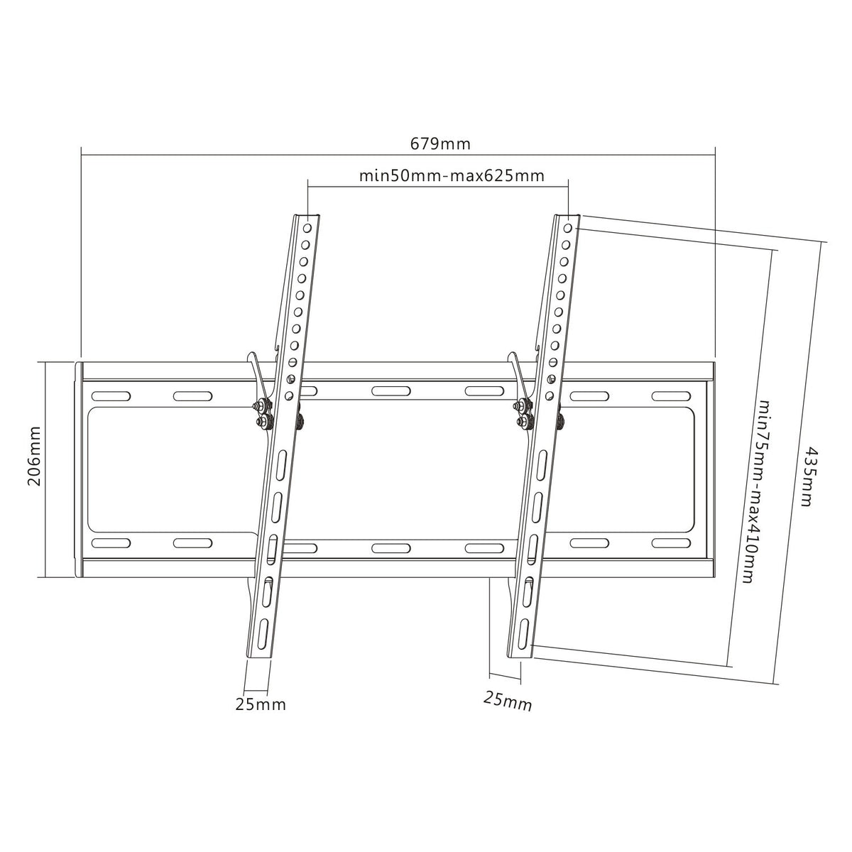 Držiak TV AQ OKDR64N, 37&quot;-70&quot;, 35kg