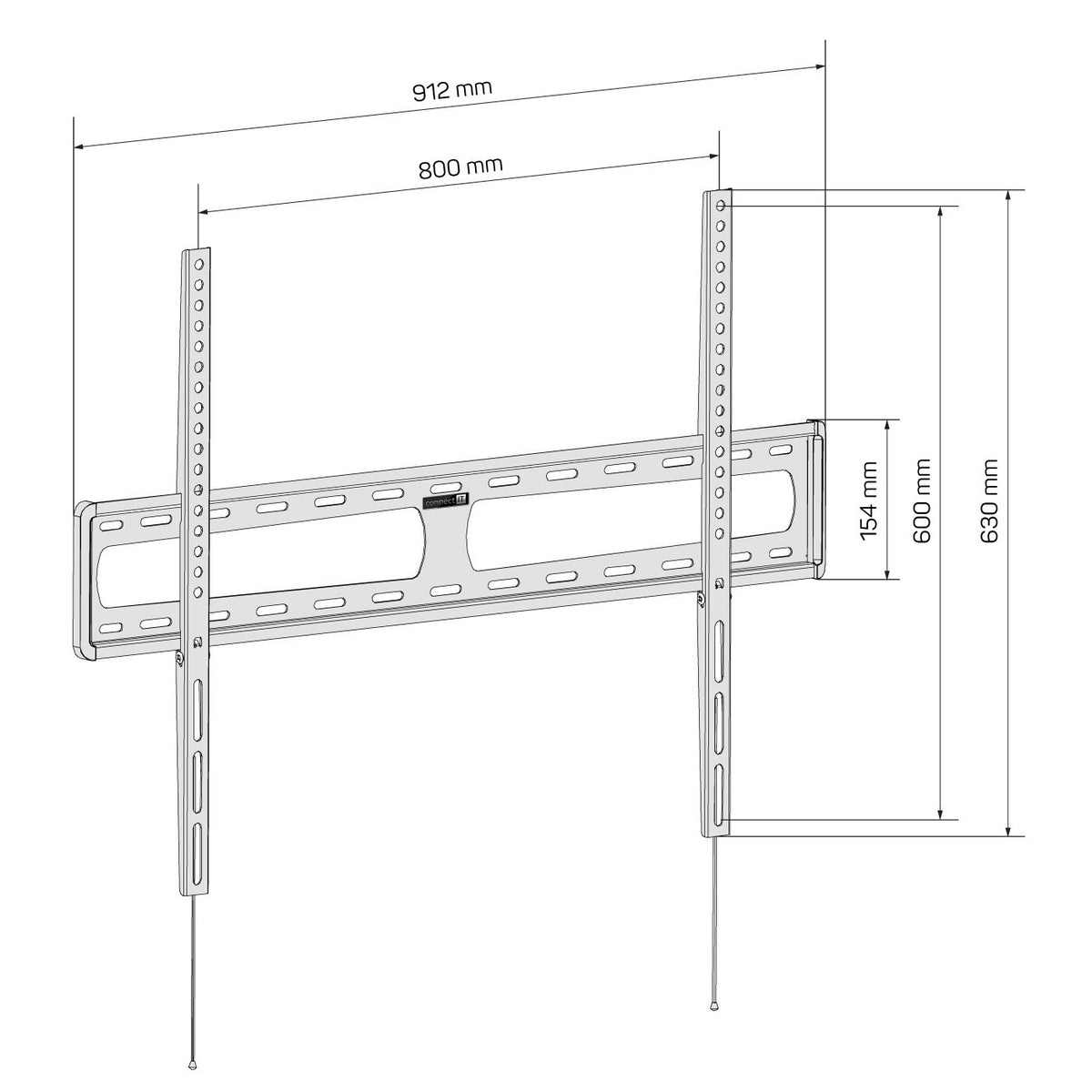 Držiak TV Connect IT BigMount CMH-6090-BK, 40-100&quot;, čierny