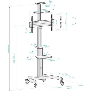 Držiak TV Connect IT CMH-9300-SL, 37"-75", 50kg, pojazdný