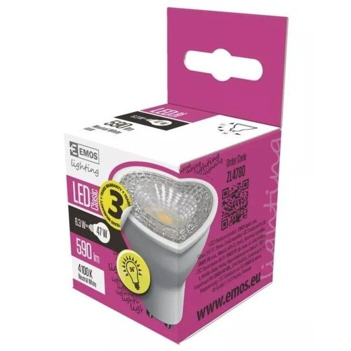 Emos ZL4780 LED žiarovka Premium MR16 6,3W GU10 neutrálna biela