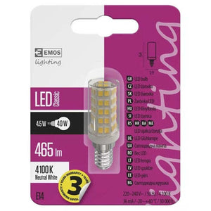 Emos ZQ9141 LED žiarovka Classic JC F 4,5W E14 neutrálna biela POŠKODENÝ OBAL