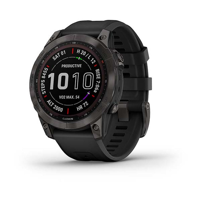 Garmin Fenix 7 Pro Sapphire Solar/Titan Carbon, šedá/čierny