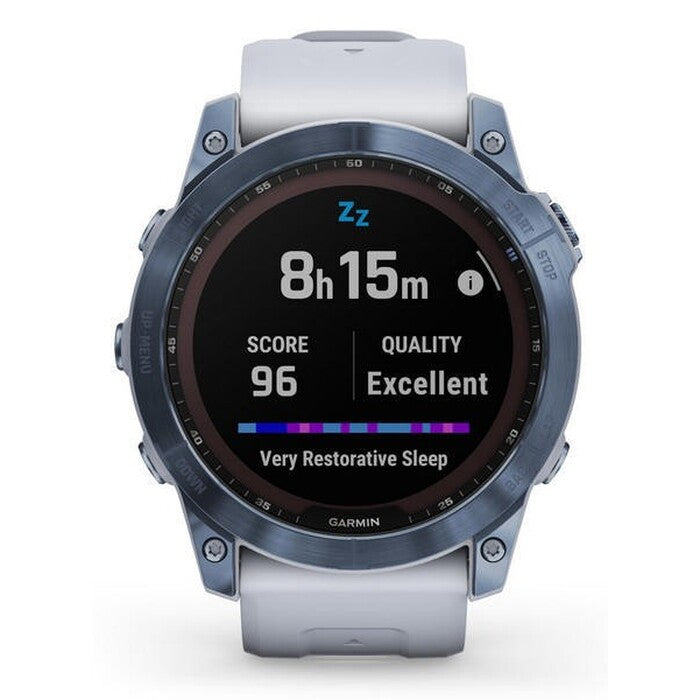 Garmin Fenix ??7 Pro Sapphire Solar/Titan, modrá/biely remienok