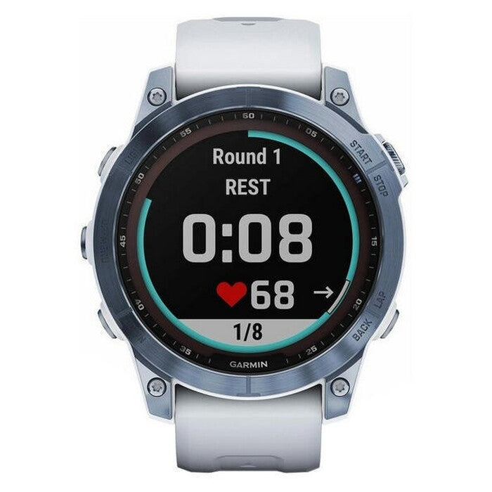 Garmin Fenix ??7 Pro Sapphire Solar/Titan, modrá/biely remienok