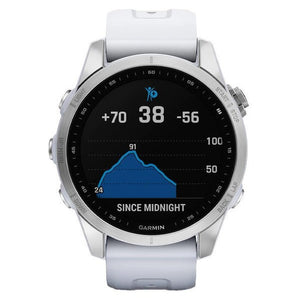 Garmin Fenix ??7S Pro Glass, strieborná/biely remienok