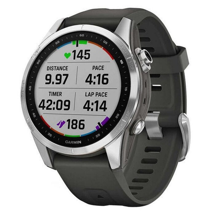 Garmin Fenix ??7S Pro Glass, strieborná/grafitový remienok