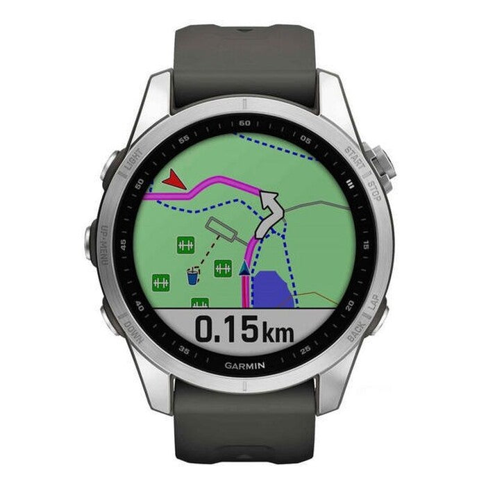 Garmin Fenix ??7S Pro Glass, strieborná/grafitový remienok