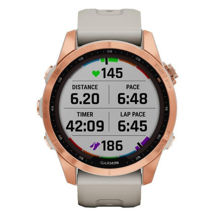 Garmin Fenix ??7S Pro Solar, Rose Gold/béžový remienok