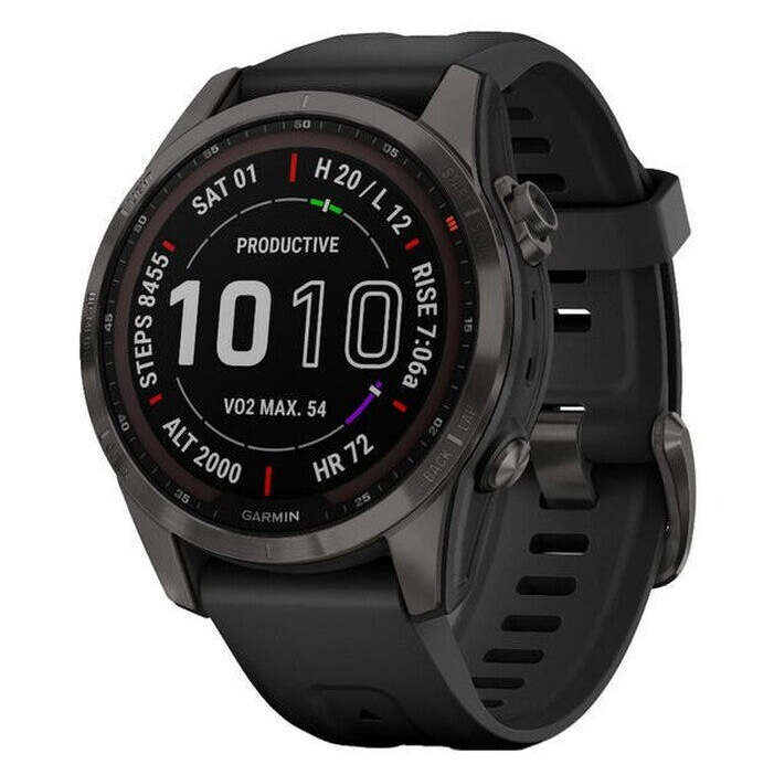 Garmin Fenix 7S Sapphire Solar/Titan Carbon, sivá/čierny+Voucher POUŽITÉ, NEOPOTREBOVANÝ TOVAR