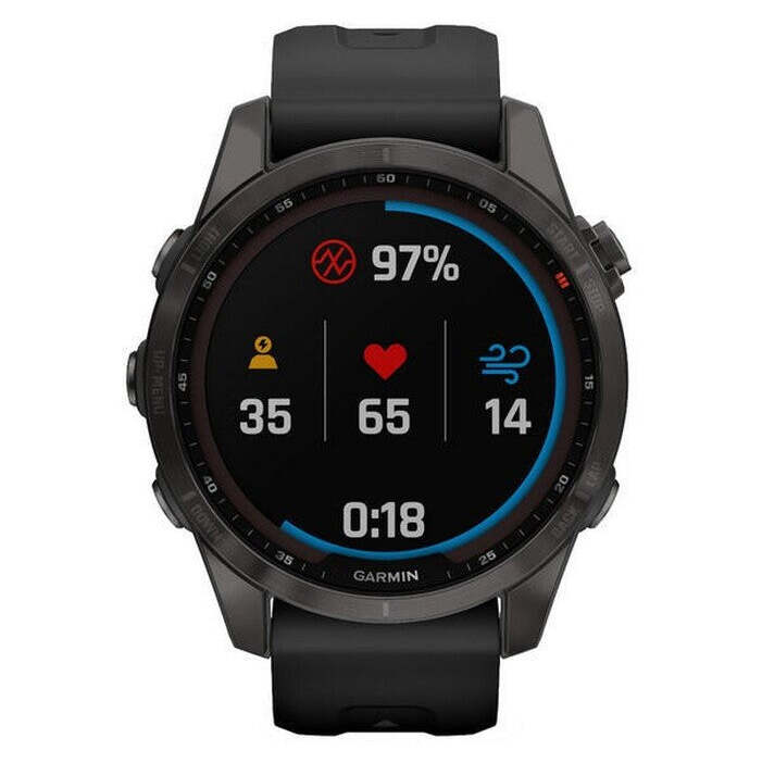 Garmin Fenix 7S Sapphire Solar/Titan Carbon, sivá/čierny+Voucher POUŽITÉ, NEOPOTREBOVANÝ TOVAR