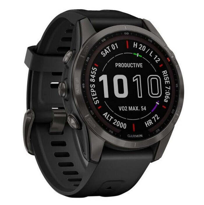 Garmin Fenix 7S Sapphire Solar/Titan Carbon, sivá/čierny+Voucher POUŽITÉ, NEOPOTREBOVANÝ TOVAR