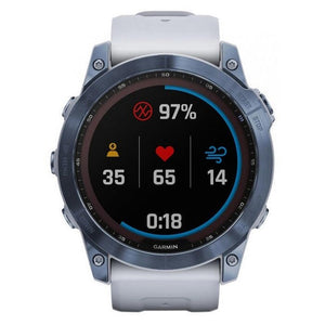 Garmin Fenix ??7X Pro Sapphire Solar/Titan, modrá/biely remienok