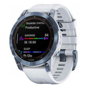 Garmin Fenix ??7 Pro Sapphire Solar/Titan, modrá/biely remienok