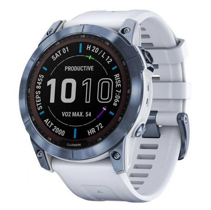 Garmin Fenix ??7X Pro Sapphire Solar/Titan, modrá/biely remienok