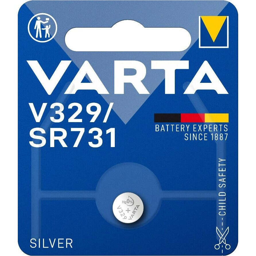 Gombíková batéria Varta V329, s oxidom striebra