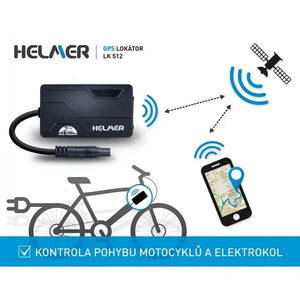 GPS lokátor Helmer LK 512 pre sled. motocyklov a elektrobicyklov