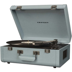 Gramofon Crosley Portfolio, modrý VADA VZHĽADU, ODRENINY