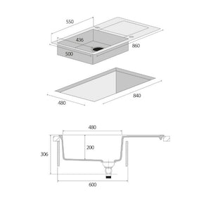 Granitový drez s odkvapom Concept Linea DG10L60dg