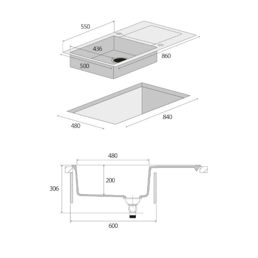 Granitový drez s odkvapom Concept Linea DG10L60dg POŠKODENÝ OBAL