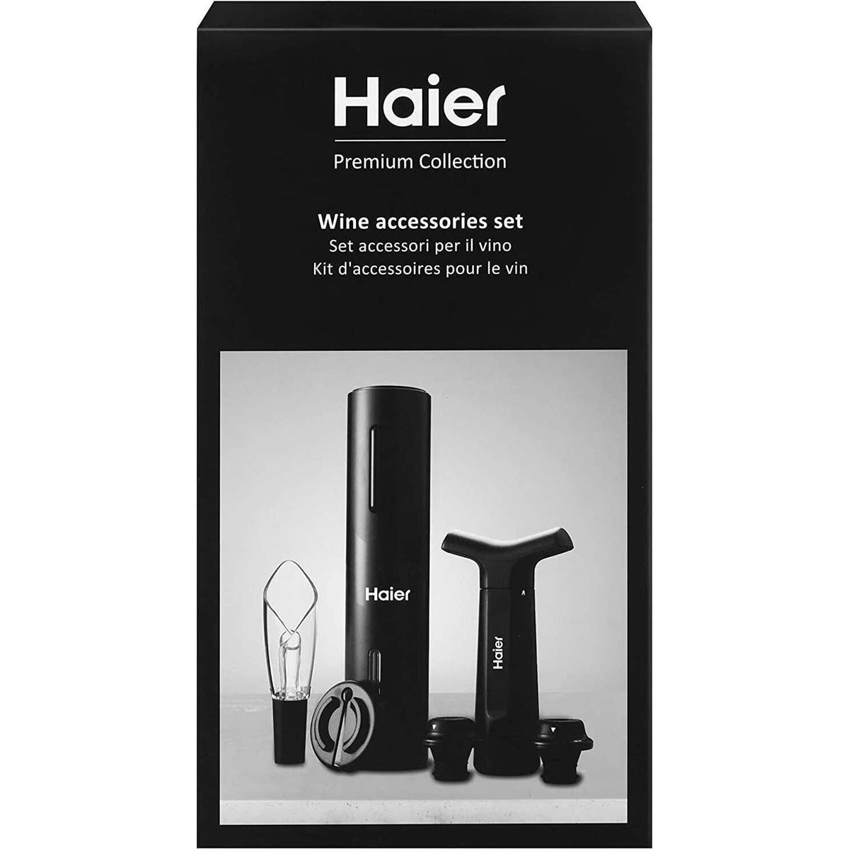 HAIER sada na podávanie a uchovanie vína s USB nabíjačkou