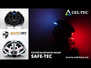 Smart helma SafeTec TYR 2, S, LED smerovka, bluetooth, modrá