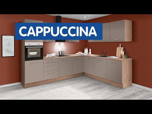 Rohová kuchyňa Cappuccina pravý roh 300x240 cm (hnedá)