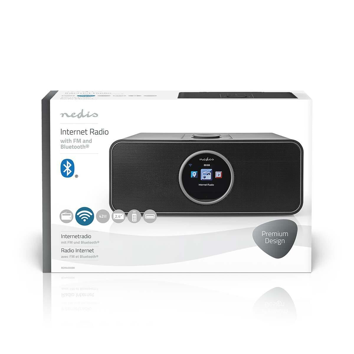 Internetové rádio, 42W, Bluetooth, FM NEDIS RDIN4000BK