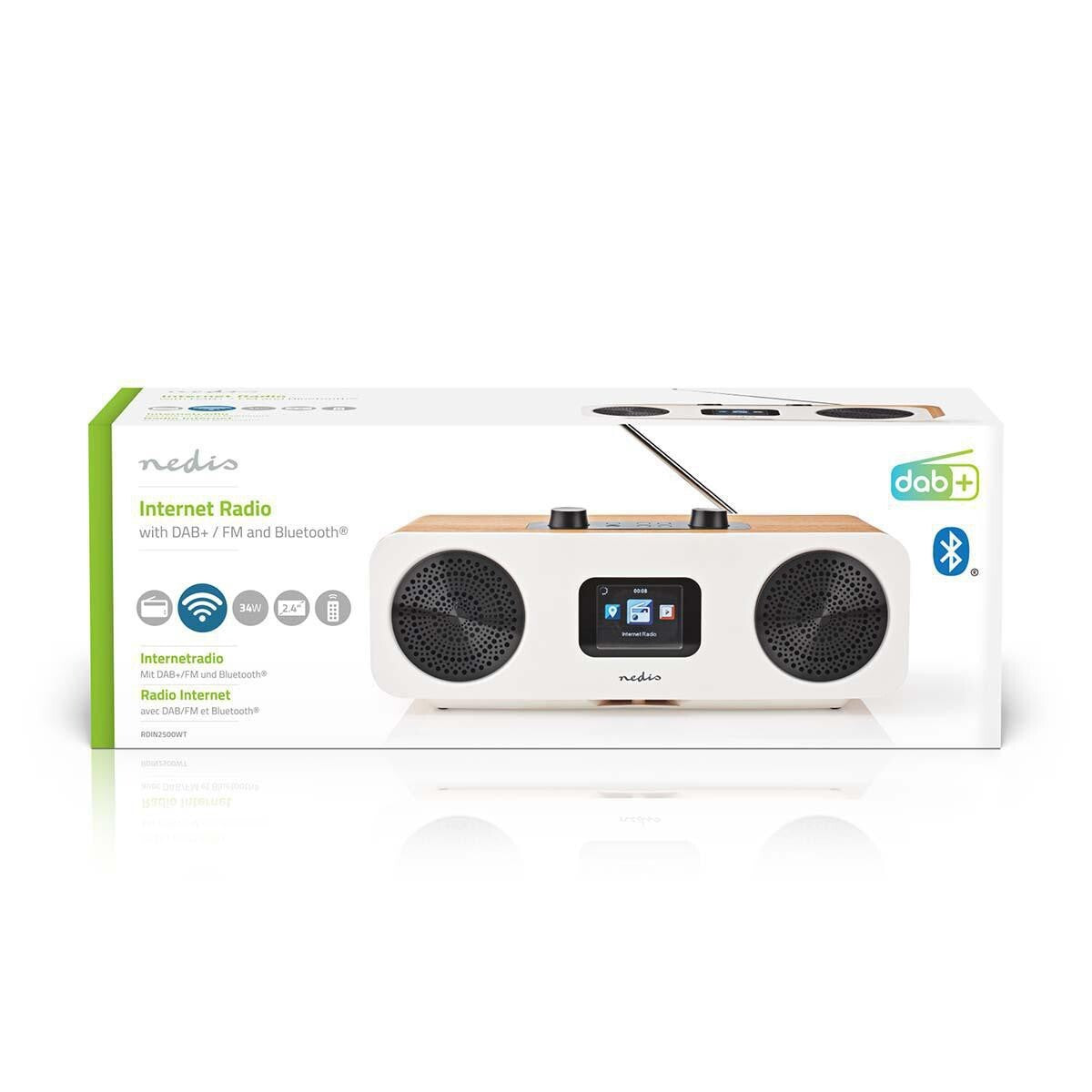 Internetové rádio, USB, Bluetooth NEDIS  RDIN2500WT