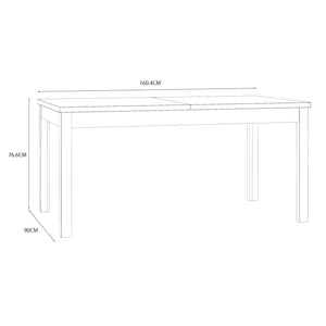 Jedálenský stôl rozkladací Tom 160-207x90 cm (dub)
