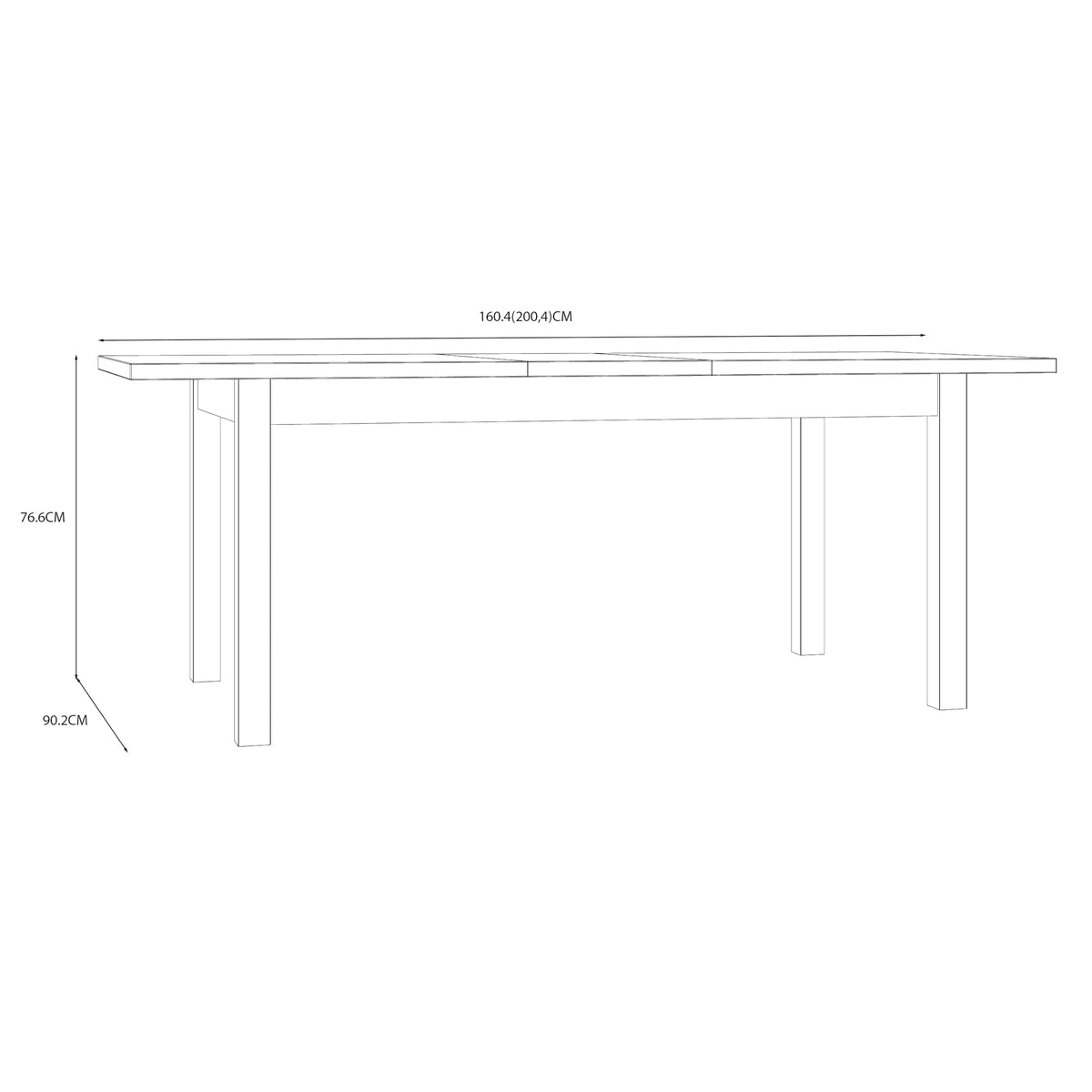 Jedálenský stôl rozkladací Tunis 160-200x90 cm (čierna, slivka)