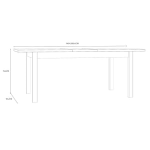 Jedálenský stôl rozkladací Tunis 160-200x90 cm (čierna, slivka)