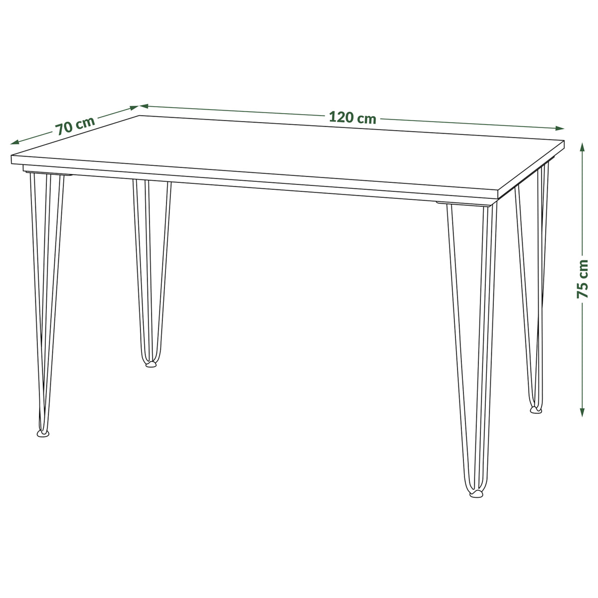 Jedálenský stôl Stormi 120x75x70 cm (dub hnedý)