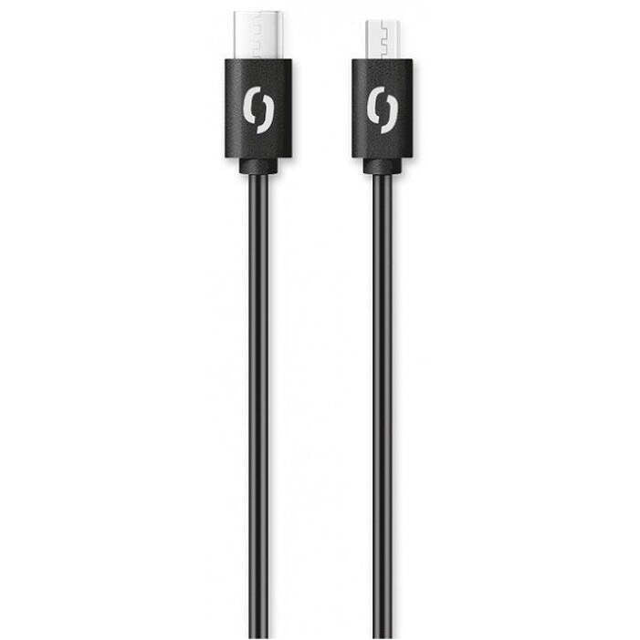 Kábel Aligator Power 3A, USB-C na Micro USB, čierny