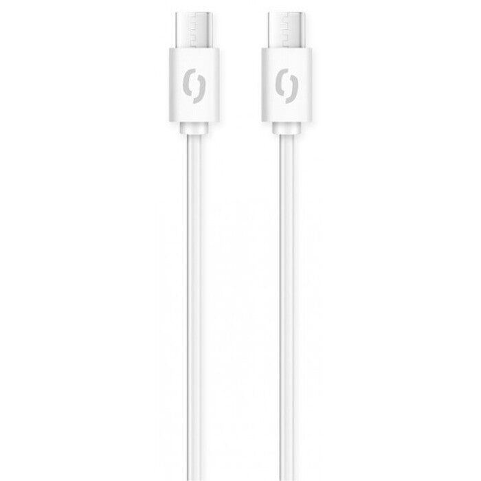 Kábel Aligator Power 3A, USB-C na USB-C, biely