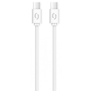 Kábel Aligator Power 3A, USB-C na USB-C, biely