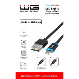 Kábel WG Lightning na USB, 1m, LED indikácia nabíjania POUŽITÉ, NEOPOTREBOVANÝ TOVAR