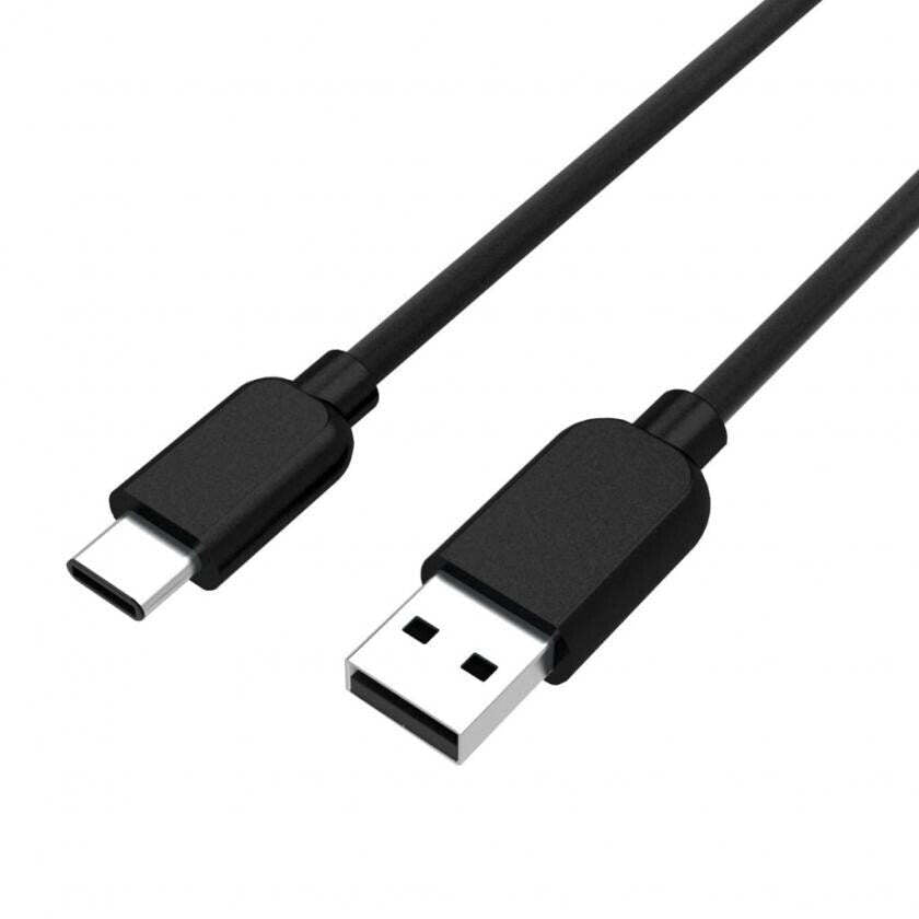 Kábel WG USB Typ C na USB, 2m, 60W, opletený, čierna POŠKODENÝ OBAL