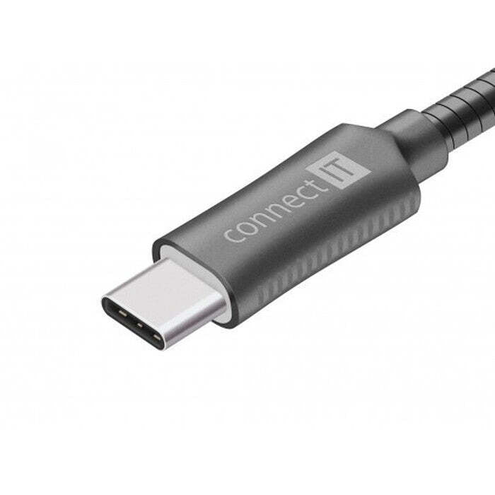 Kábel Wirez Steel Knight USB-C - USB-A, šedý